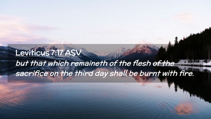 Picture 02 - Leviticus 7:17 ASV Desktop Wallpaper - but that which remaineth of the flesh of the - Desktop Bible Verse Wallpaper