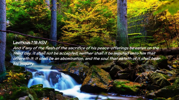 Picture 02 - Leviticus 7:18 ASV Desktop Wallpaper - And if any of the flesh of the sacrifice of his - Desktop Bible Verse Wallpaper