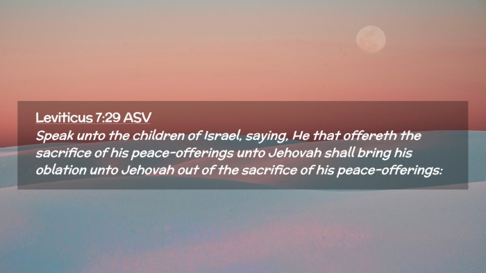 Picture 02 - Leviticus 7:29 ASV Desktop Wallpaper - Speak unto the children of Israel, saying, He - Desktop Bible Verse Wallpaper
