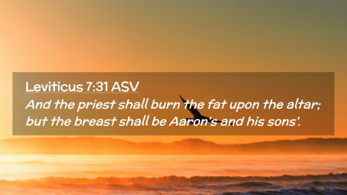 Picture 02 - Leviticus 7:31 ASV Desktop Wallpaper - And the priest shall burn the fat upon the altar; - Desktop Bible Verse Wallpaper