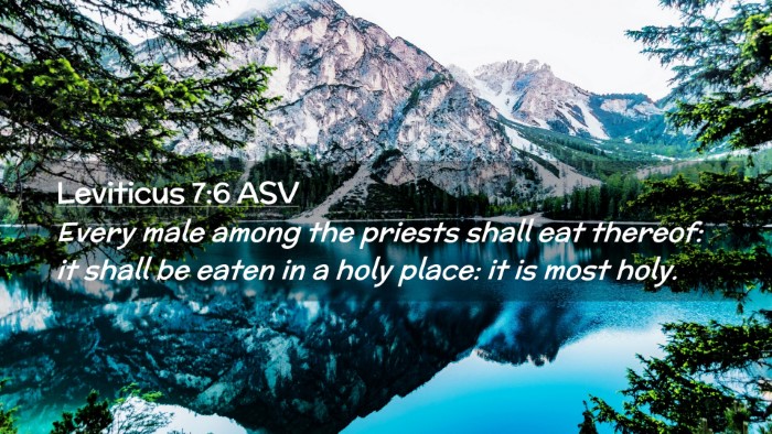 Picture 02 - Leviticus 7:6 ASV Desktop Wallpaper - Every male among the priests shall eat thereof: - Desktop Bible Verse Wallpaper