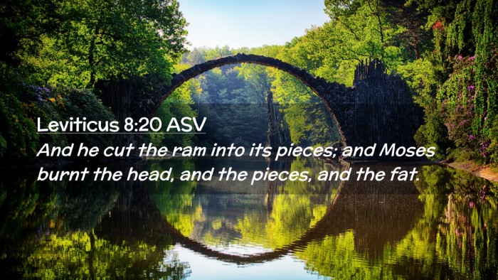 Picture 02 - Leviticus 8:20 ASV Desktop Wallpaper - And he cut the ram into its pieces; and Moses - Desktop Bible Verse Wallpaper