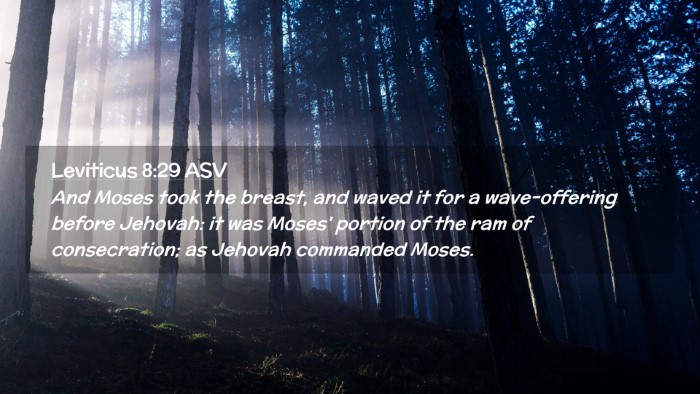 Picture 02 - Leviticus 8:29 ASV Desktop Wallpaper - And Moses took the breast, and waved it for a - Desktop Bible Verse Wallpaper