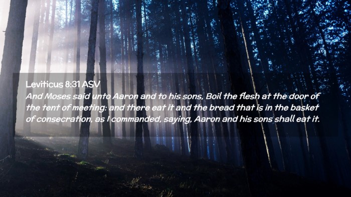 Picture 02 - Leviticus 8:31 ASV Desktop Wallpaper - And Moses said unto Aaron and to his sons, Boil - Desktop Bible Verse Wallpaper