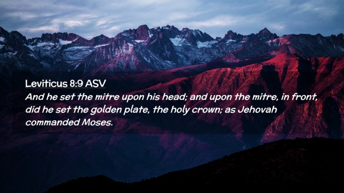 Picture 02 - Leviticus 8:9 ASV Desktop Wallpaper - And he set the mitre upon his head; and upon the - Desktop Bible Verse Wallpaper