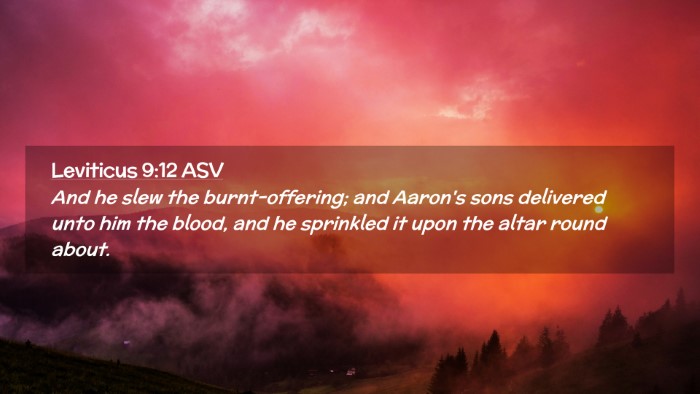 Picture 02 - Leviticus 9:12 ASV Desktop Wallpaper - And he slew the burnt-offering; and Aaron's sons - Desktop Bible Verse Wallpaper
