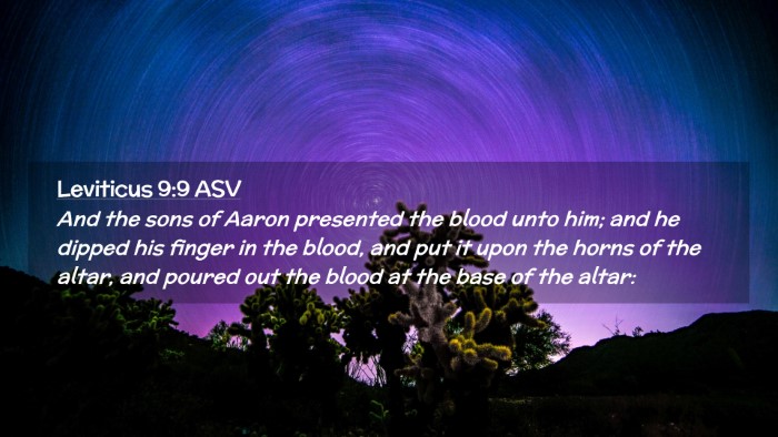 Picture 02 - Leviticus 9:9 ASV Desktop Wallpaper - And the sons of Aaron presented the blood unto - Desktop Bible Verse Wallpaper
