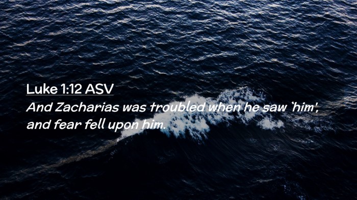 Picture 02 - Luke 1:12 ASV Desktop Wallpaper - And Zacharias was troubled when he saw `him', and - Desktop Bible Verse Wallpaper