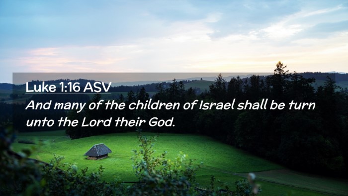 Picture 02 - Luke 1:16 ASV Desktop Wallpaper - And many of the children of Israel shall be turn - Desktop Bible Verse Wallpaper