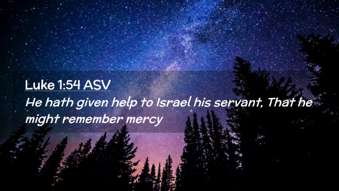 Picture 02 - Luke 1:54 ASV Desktop Wallpaper - He hath given help to Israel his servant, That he - Desktop Bible Verse Wallpaper