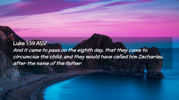 Picture 02 - Luke 1:59 ASV Desktop Wallpaper - And it came to pass on the eighth day, that they - Desktop Bible Verse Wallpaper