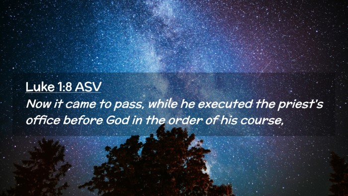 Picture 02 - Luke 1:8 ASV Desktop Wallpaper - Now it came to pass, while he executed the - Desktop Bible Verse Wallpaper