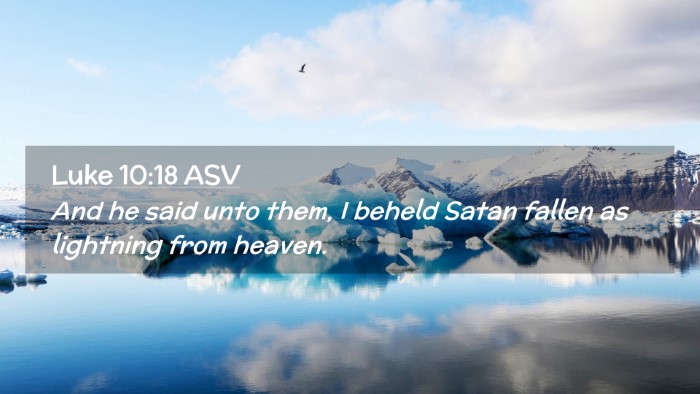 Picture 02 - Luke 10:18 ASV Desktop Wallpaper - And he said unto them, I beheld Satan fallen as - Desktop Bible Verse Wallpaper