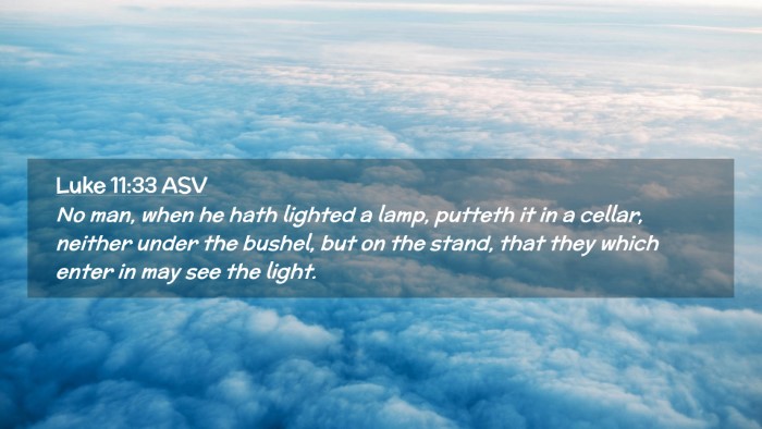 Picture 02 - Luke 11:33 ASV Desktop Wallpaper - No man, when he hath lighted a lamp, putteth it - Desktop Bible Verse Wallpaper