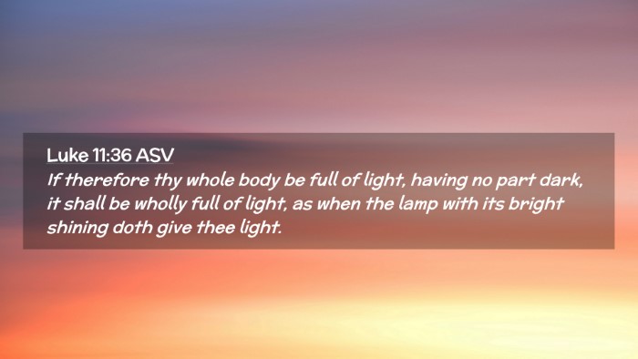 Picture 02 - Luke 11:36 ASV Desktop Wallpaper - If therefore thy whole body be full of light, - Desktop Bible Verse Wallpaper