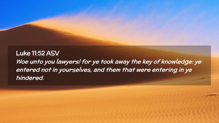 Picture 02 - Luke 11:52 ASV Desktop Wallpaper - Woe unto you lawyers! for ye took away the key of - Desktop Bible Verse Wallpaper