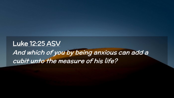 Picture 02 - Luke 12:25 ASV Desktop Wallpaper - And which of you by being anxious can add a cubit - Desktop Bible Verse Wallpaper