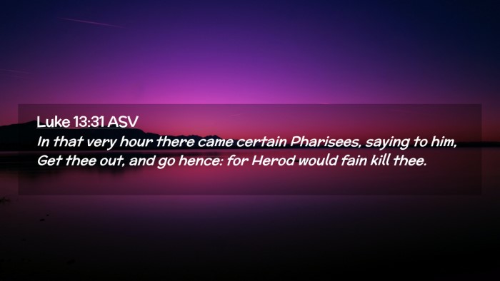 Picture 02 - Luke 13:31 ASV Desktop Wallpaper - In that very hour there came certain Pharisees, - Desktop Bible Verse Wallpaper