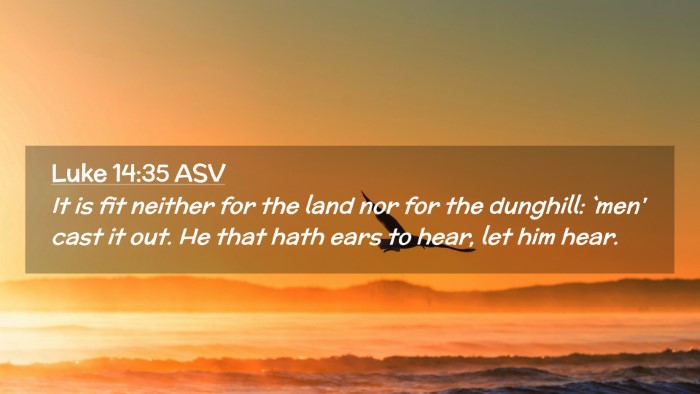 Picture 02 - Luke 14:35 ASV Desktop Wallpaper - It is fit neither for the land nor for the - Desktop Bible Verse Wallpaper