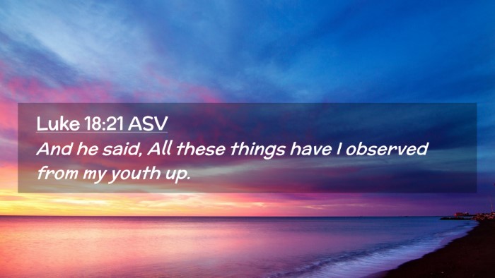 Picture 02 - Luke 18:21 ASV Desktop Wallpaper - And he said, All these things have I observed - Desktop Bible Verse Wallpaper