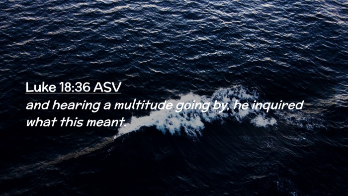 Picture 02 - Luke 18:36 ASV Desktop Wallpaper - and hearing a multitude going by, he inquired - Desktop Bible Verse Wallpaper