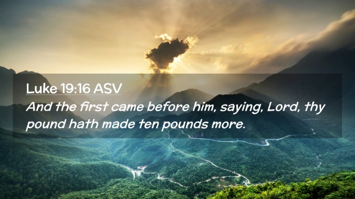 Picture 02 - Luke 19:16 ASV Desktop Wallpaper - And the first came before him, saying, Lord, thy - Desktop Bible Verse Wallpaper