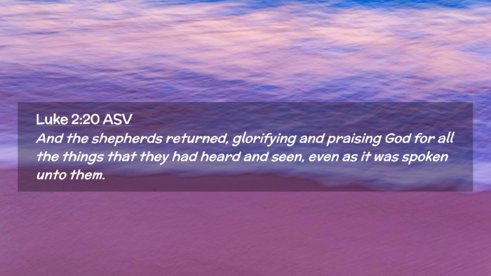 Picture 02 - Luke 2:20 ASV Desktop Wallpaper - And the shepherds returned, glorifying and - Desktop Bible Verse Wallpaper