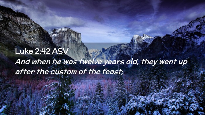 Picture 02 - Luke 2:42 ASV Desktop Wallpaper - And when he was twelve years old, they went up - Desktop Bible Verse Wallpaper