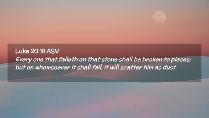 Picture 02 - Luke 20:18 ASV Desktop Wallpaper - Every one that falleth on that stone shall be - Desktop Bible Verse Wallpaper