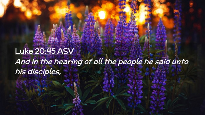 Picture 02 - Luke 20:45 ASV Desktop Wallpaper - And in the hearing of all the people he said unto - Desktop Bible Verse Wallpaper