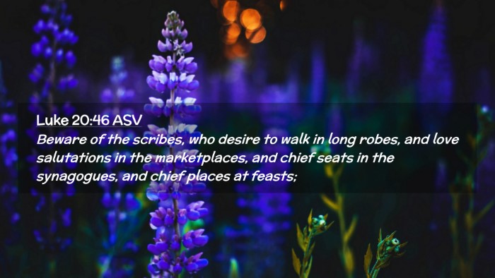 Picture 02 - Luke 20:46 ASV Desktop Wallpaper - Beware of the scribes, who desire to walk in long - Desktop Bible Verse Wallpaper