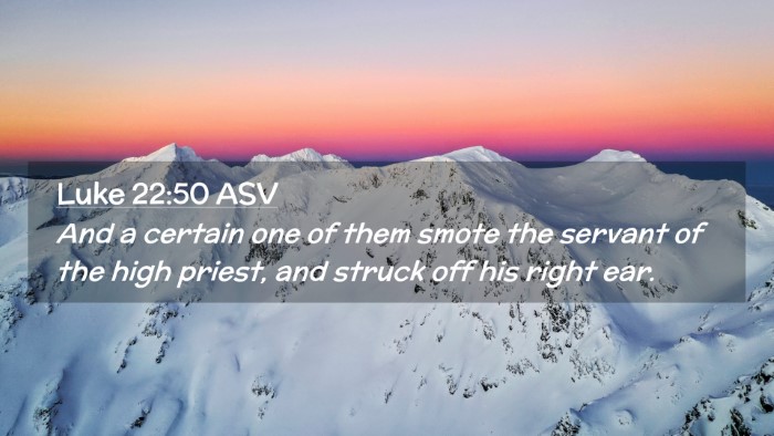 Picture 02 - Luke 22:50 ASV Desktop Wallpaper - And a certain one of them smote the servant of - Desktop Bible Verse Wallpaper