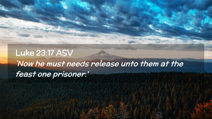 Picture 02 - Luke 23:17 ASV Desktop Wallpaper - `Now he must needs release unto them at the feast - Desktop Bible Verse Wallpaper