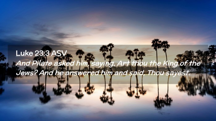 Picture 02 - Luke 23:3 ASV Desktop Wallpaper - And Pilate asked him, saying, Art thou the King - Desktop Bible Verse Wallpaper