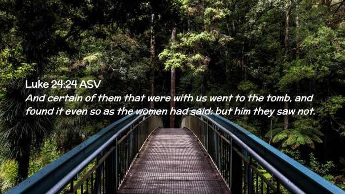 Picture 02 - Luke 24:24 ASV Desktop Wallpaper - And certain of them that were with us went to the - Desktop Bible Verse Wallpaper