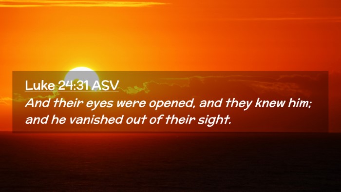 Picture 02 - Luke 24:31 ASV Desktop Wallpaper - And their eyes were opened, and they knew him; - Desktop Bible Verse Wallpaper