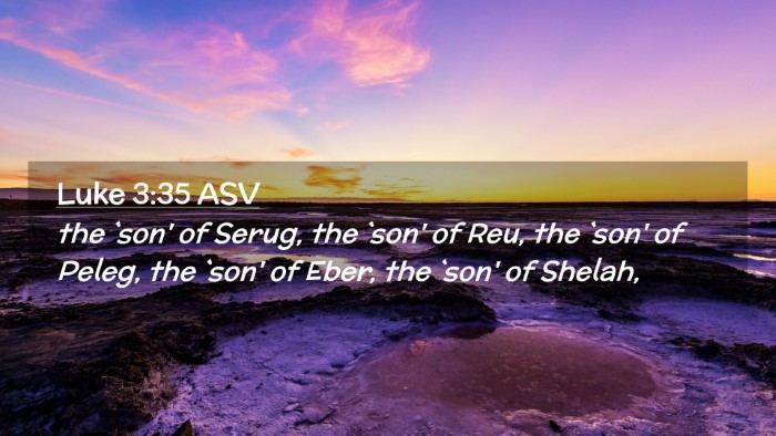 Picture 02 - Luke 3:35 ASV Desktop Wallpaper - the `son' of Serug, the `son' of Reu, the `son' - Desktop Bible Verse Wallpaper