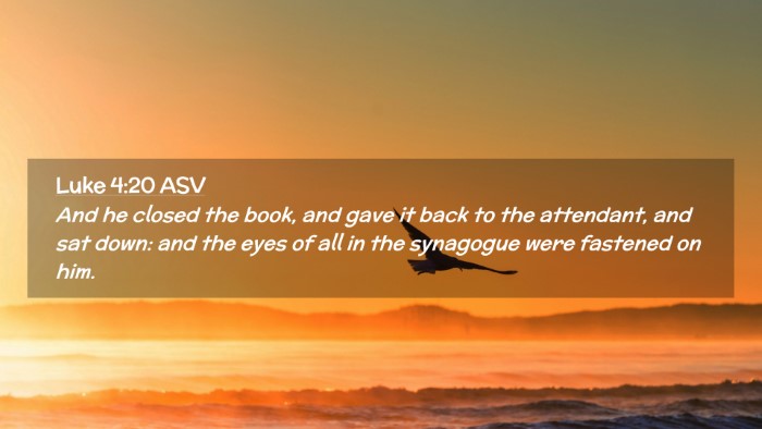 Picture 02 - Luke 4:20 ASV Desktop Wallpaper - And he closed the book, and gave it back to the - Desktop Bible Verse Wallpaper