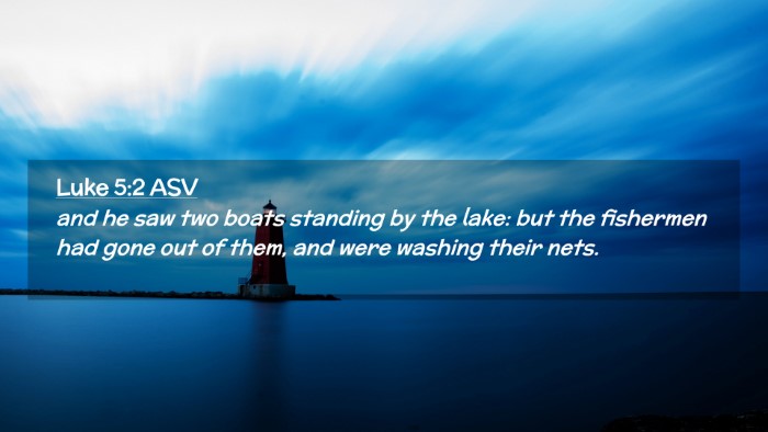 Picture 02 - Luke 5:2 ASV Desktop Wallpaper - and he saw two boats standing by the lake: but - Desktop Bible Verse Wallpaper