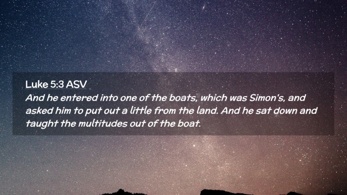 Picture 02 - Luke 5:3 ASV Desktop Wallpaper - And he entered into one of the boats, which was - Desktop Bible Verse Wallpaper