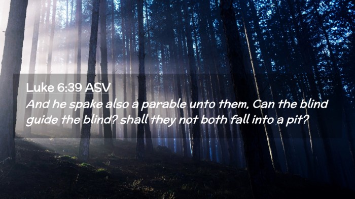 Picture 02 - Luke 6:39 ASV Desktop Wallpaper - And he spake also a parable unto them, Can the - Desktop Bible Verse Wallpaper