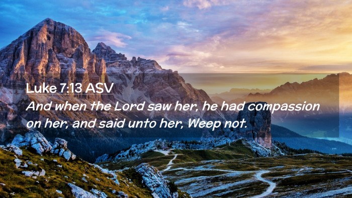 Picture 02 - Luke 7:13 ASV Desktop Wallpaper - And when the Lord saw her, he had compassion on - Desktop Bible Verse Wallpaper