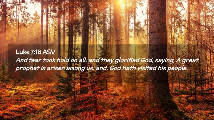 Picture 02 - Luke 7:16 ASV Desktop Wallpaper - And fear took hold on all: and they glorified - Desktop Bible Verse Wallpaper