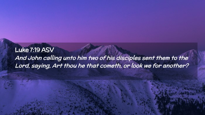 Picture 02 - Luke 7:19 ASV Desktop Wallpaper - And John calling unto him two of his disciples - Desktop Bible Verse Wallpaper