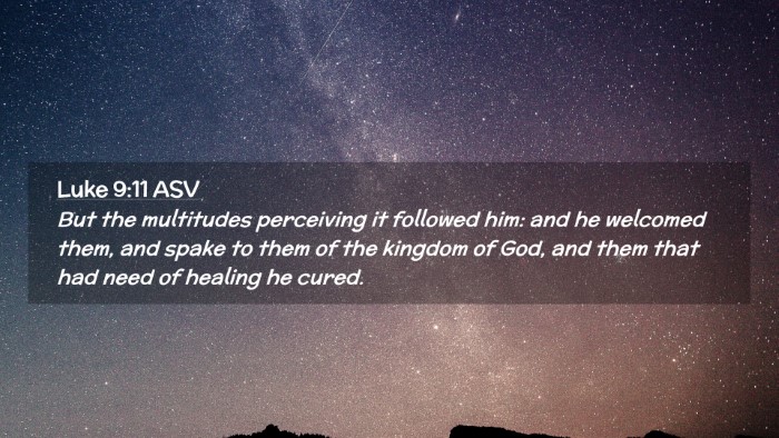 Picture 02 - Luke 9:11 ASV Desktop Wallpaper - But the multitudes perceiving it followed him: - Desktop Bible Verse Wallpaper