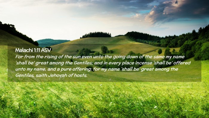Picture 02 - Malachi 1:11 ASV Desktop Wallpaper - For from the rising of the sun even unto the - Desktop Bible Verse Wallpaper