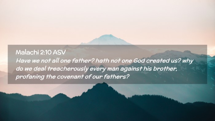 Picture 02 - Malachi 2:10 ASV Desktop Wallpaper - Have we not all one father? hath not one God - Desktop Bible Verse Wallpaper