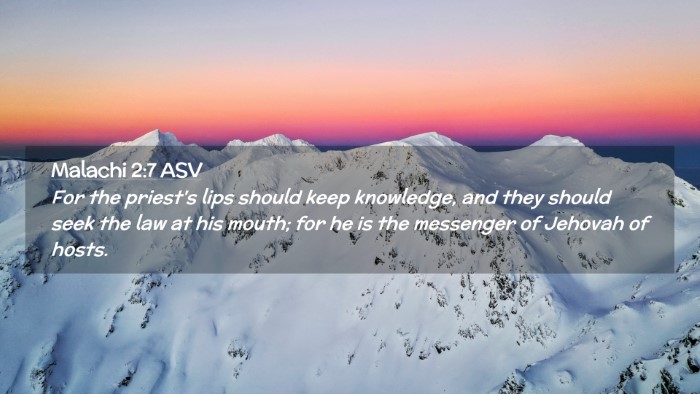 Picture 02 - Malachi 2:7 ASV Desktop Wallpaper - For the priest's lips should keep knowledge, and - Desktop Bible Verse Wallpaper