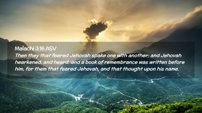 Picture 02 - Malachi 3:16 ASV Desktop Wallpaper - Then they that feared Jehovah spake one with - Desktop Bible Verse Wallpaper