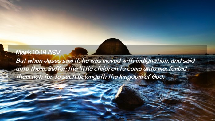 Picture 02 - Mark 10:14 ASV Desktop Wallpaper - But when Jesus saw it, he was moved with - Desktop Bible Verse Wallpaper